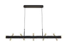 Lavazza Linear Pendant , 10 x 2W LED, 3000K, 2800lm, Sand Black, Gold, 3yrs Warranty