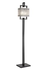 Lobster Floor Lamp, 2 Light E27, Matt Black/Crystal Sand Glass