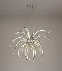 Lorovela 78cm Large Pendant, 20 x 4.5W LED, 3000K, 2549lm, Polished Chrome, 3yrs Warranty