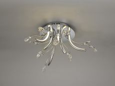 Lorovela 60cm Small Celing, 6 x 2W LED, 3000K, 580lm, Polished Chrome, 3yrs Warranty