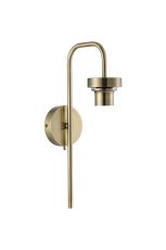 Zenth Antique Brass Curved 1 Light E27 Switched Wall Light (FRAME ONLY)