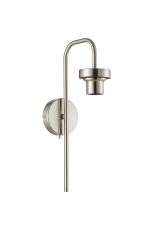 Zenth Satin Nickel Curved 1 Light E27 Switched Wall Light (FRAME ONLY)