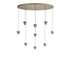 Zenth Satin Nickel 9 Light E27 Oval Multiple Pendant (FRAME ONLY)