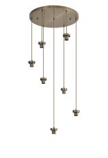 Zenth 60cm Antique Brass 7 Light E27 3m Round Multiple Pendant (FRAME ONLY)