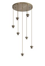 Zenth Antique Brass 7 Light E27 3m Round Multiple Pendant (FRAME ONLY)