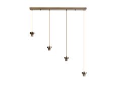 Zenth Antique Brass 4 Light E27 2m Linear Multiple Pendant (FRAME ONLY)