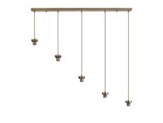 Zenth Antique Brass 5 Light E27 2m Linear Multiple Pendant (FRAME ONLY)