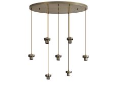 Zenth Antique Brass 7 Light E27 2m Oval Multiple Pendant (FRAME ONLY)