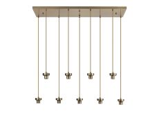 Zenth Antique Brass 9 Light E27 2m Rectangular Multiple Pendant (FRAME ONLY)