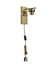 Zenth Antique Brass 1 Light E27 Switched Wall Light With Plug (FRAME ONLY)