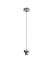 Zenth 10cm Satin Nickel 1 Light E27 2m Pendant (FRAME ONLY)