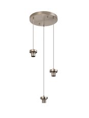 Zenth Satin Nickel 3 Light E27 2m Round Multiple Pendant (FRAME ONLY)