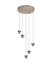 Zenth 45cm Satin Nickel 5 Light E27 2.5m Round Multiple Pendant (FRAME ONLY)