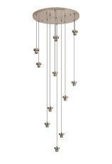 Zenth Satin Nickel 11 Light E27 3.5m Round Multiple Pendant (FRAME ONLY)