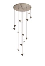 Zenth Satin Nickel 13 Light E27 4m Round Multiple Pendant (FRAME ONLY)