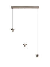 Zenth Satin Nickel 3 Light E27 2m Linear Multiple Pendant (FRAME ONLY)