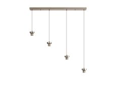 Zenth Satin Nickel 4 Light E27 2m Linear Multiple Pendant (FRAME ONLY)