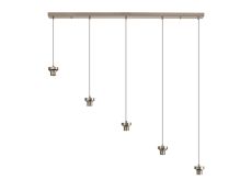 Zenth Satin Nickel 5 Light E27 2m Linear Multiple Pendant (FRAME ONLY)