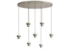 Zenth Satin Nickel 7 Light E27 2m Oval Multiple Pendant (FRAME ONLY)