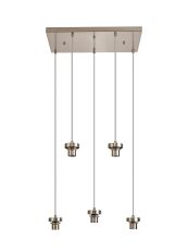 Zenth Satin Nickel 5 Light E27 2m Rectangular Multiple Pendant (FRAME ONLY)