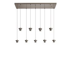 Zenth Satin Nickel 9 Light E27 2m Rectangular Multiple Pendant (FRAME ONLY)