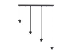 Zenth Satin Black 4 Light E27 2m Linear Multiple Pendant (FRAME ONLY)