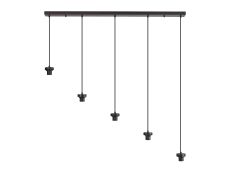 Zenth Satin Black 5 Light E27 2m Linear Multiple Pendant (FRAME ONLY)