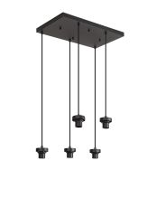 Zenth Satin Black 5 Light E27 2m Rectangular Multiple Pendant (FRAME ONLY)