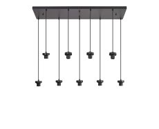 Zenth Satin Black 9 Light E27 2m Rectangular Multiple Pendant (FRAME ONLY)