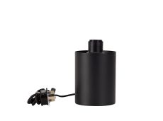 Zenth Satin Black 1 LIght E27 15cm Uplight Table Lamp Without Shade,