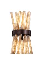 Menoonda 2 Light E14, Wall Light E14, Brown Oxide / Champagne Glass