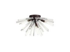 Menoonda 58.5cm 6 Light E14, Semi Flush Brown Oxide / Clear Glass