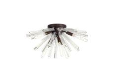 Menoonda 6 Light E14, Semi Flush Brown Oxide / Clear Glass