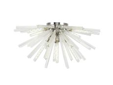 Menoonda 89cm 8 Light E27, Semi Flush Polished Nickel / Clear Glass