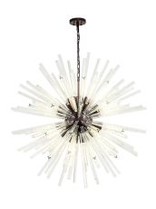 Menoonda 120cm 32 Light E27, Round Pendant Brown Oxide / Clear Glass, Item Weight: 30kg