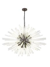 Menoonda 120cm 32 Light E27, Oval Pendant Brown Oxide / Clear Glass, Item Weight: 25kg