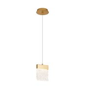 Metricsilo 14cm Small Pendant 2m, 1 x 4.5W LED, 3000K, 160lm, Painted Brushed Gold, 3yrs Warranty
