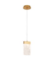 Metricsilo 14cm Medium Pendant 2m, 1 x 4.5W LED, 3000K, 160lm, Painted Brushed Gold, 3yrs Warranty