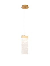 Metricsilo 14cm Large Pendant 2m, 1 x 4.5W LED, 3000K, 160lm, Painted Brushed Gold, 3yrs Warranty