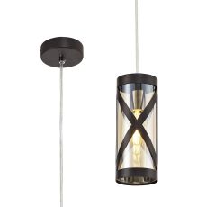 Minibar 1 Light Pendant E14, Oiled Bronze/Polished Chrome/Amber