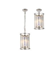 Munito 20cm Pendant/Semi Ceiling, 1 x E27, Polished Nickel / Clear