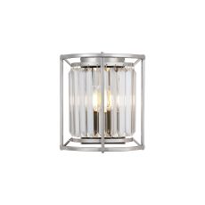 Munito Wall Lamp, 2 x E14, Polished Nickel / Clear