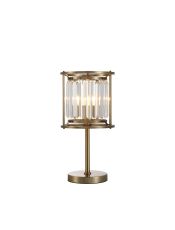Munito Crystal Table Lamp, 1x E27, Antique Brass