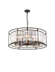 Munito 80cm Pendant/Semi Ceiling, 10 x E14, Satin Black / Clear