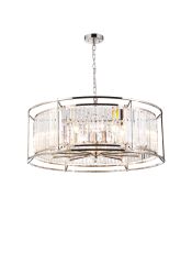 Munito 80cm Pendant/Semi Ceiling, 10 x E14, Polished Nickel / Clear