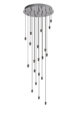 Acacia 50cm Polished Chrome 20 Light G9 10 x 3m / 4m Round Multiple Pendant (FRAME ONLY), Suitable For A Vast Selection Of Glass Shades