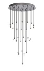 Acacia 60cm Polished Chrome 30 Light G9 10 x 3m / 4m / 5m Round Multiple Pendant (FRAME ONLY), Suitable For A Vast Selection Of Glass Shades
