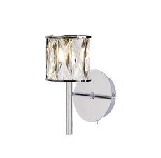 Acacia 1 Light G9 Switched Wall Lamp Polished Chrome / Clear Crystal Shade
