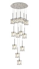 Acacia 56cm 13 Light G9 2.5m Round Multiple Pendant Polished Chrome / Clear Crystal Shade