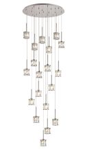 Acacia 76.8cm 19 Light G9 3.5m Round Multiple Pendant Polished Chrome / Clear Crystal Shade, Item Weight: 25.1kg